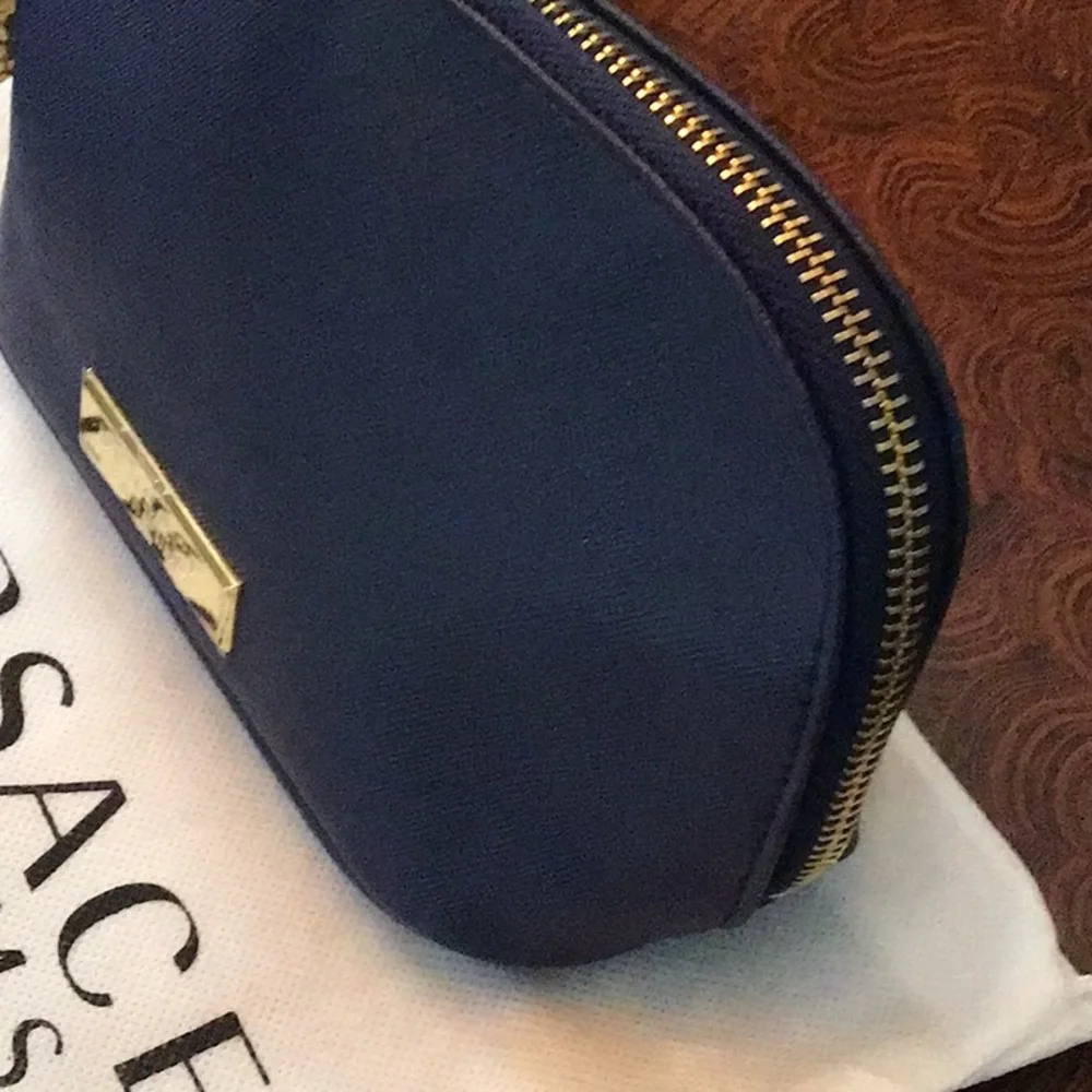 Versace Parfums Blue Cosmetic Bag New